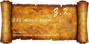 Zámbori Kata névjegykártya